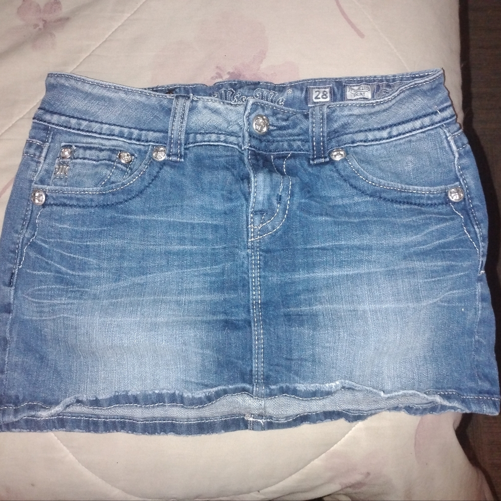 Miss Me Blue Mini Skirt Casual